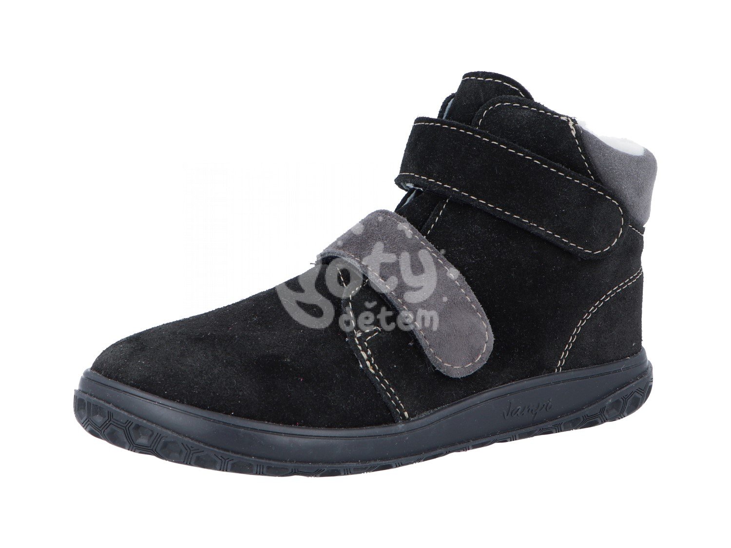 Jonap zimní kožené barefoot boty s membránou Bria černá