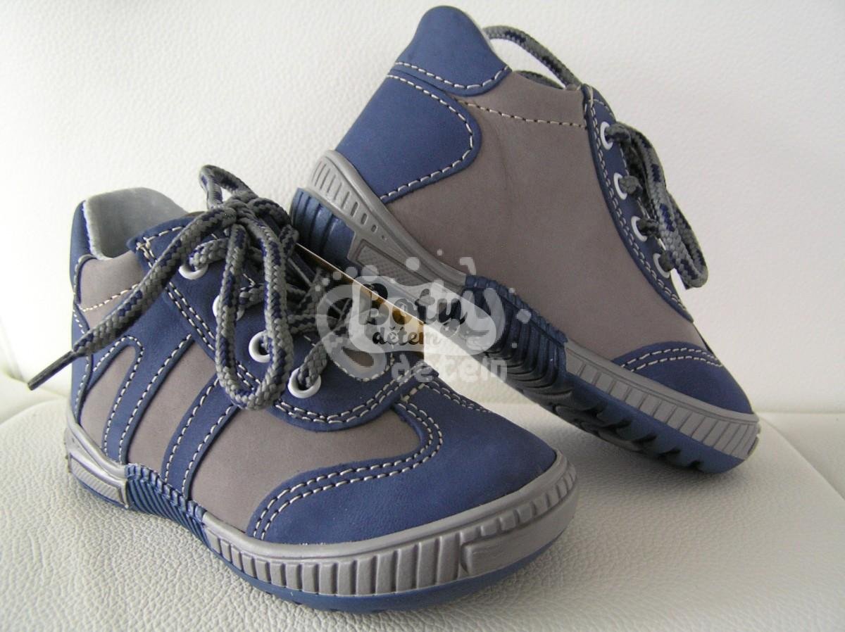 Jonap kožené boty 014 M modrošedá