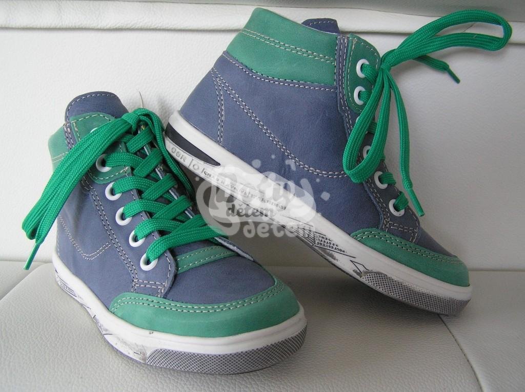 Jonap kožené boty 028 M zeleno-modrá