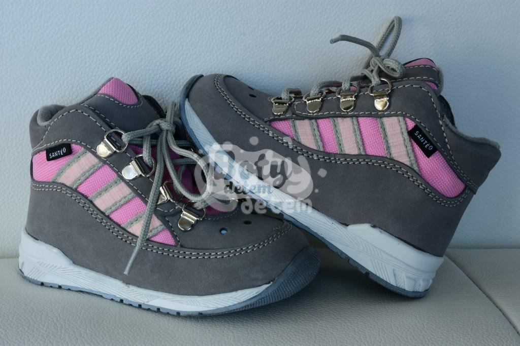 SANTÉ kožené boty HP/4780 Šedo-růžová