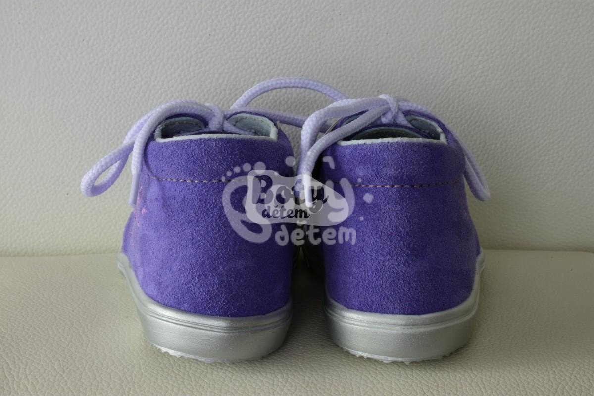 Jonap kožené boty 022 S fialová kytka