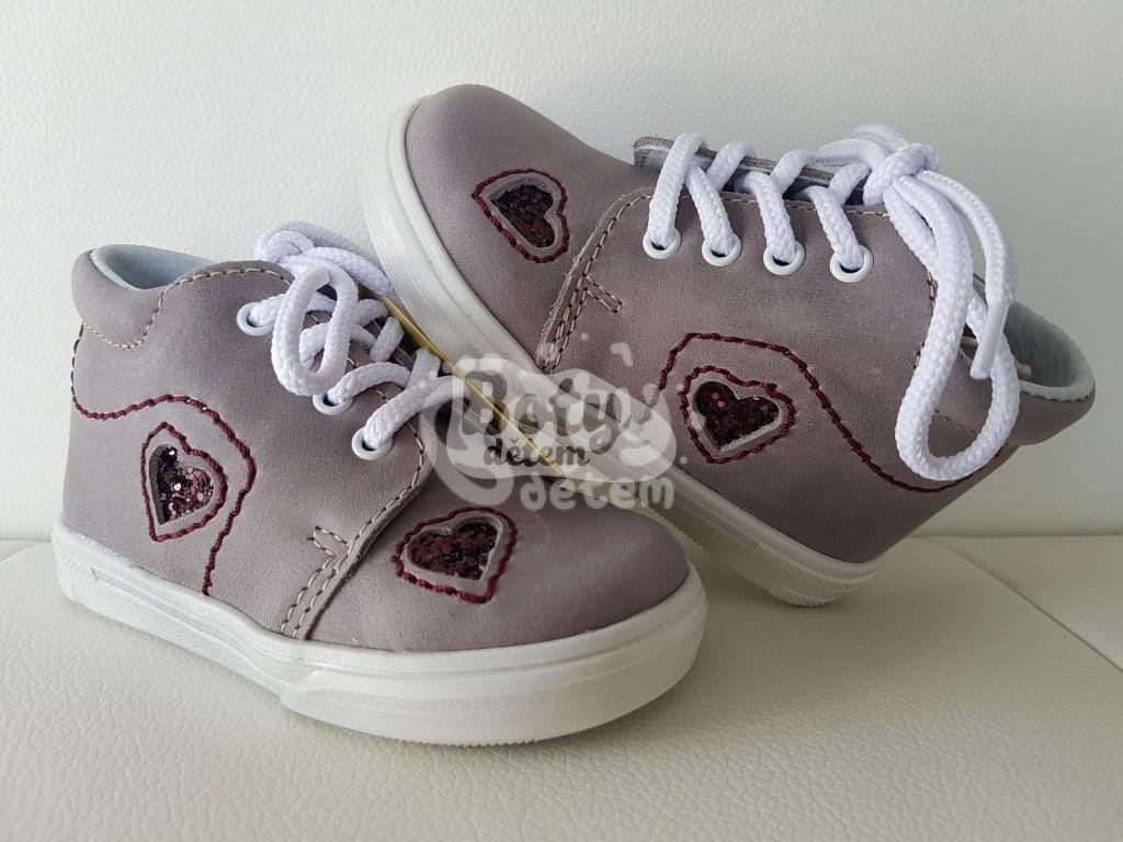 Jonap kožené boty 022 M šedá srdce