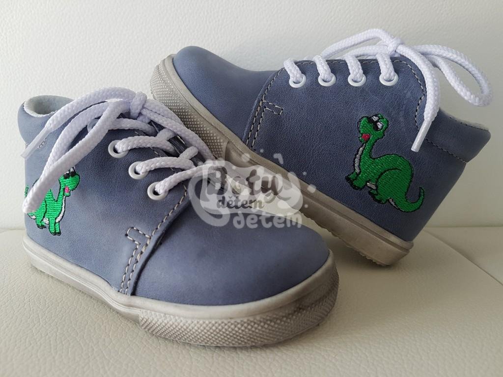 Jonap kožené boty 022 M modrá dinosaurus