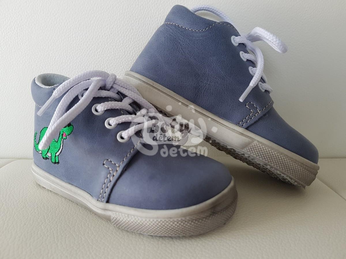 Jonap kožené boty 022 M modrá dinosaurus