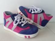 Jonap kožené boty 014 S modrá růžová