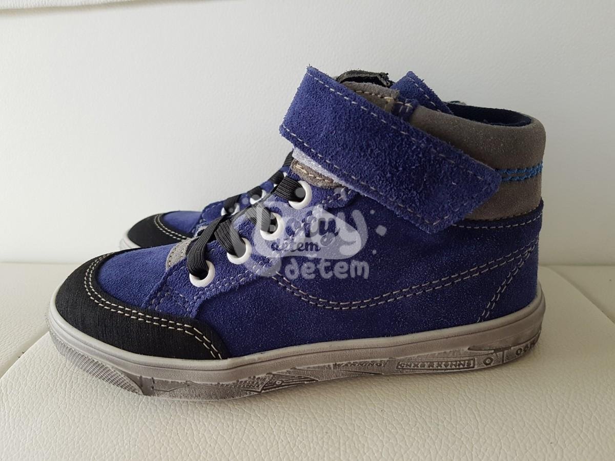Jonap kožené boty 028 SV velcro modrá šedá
