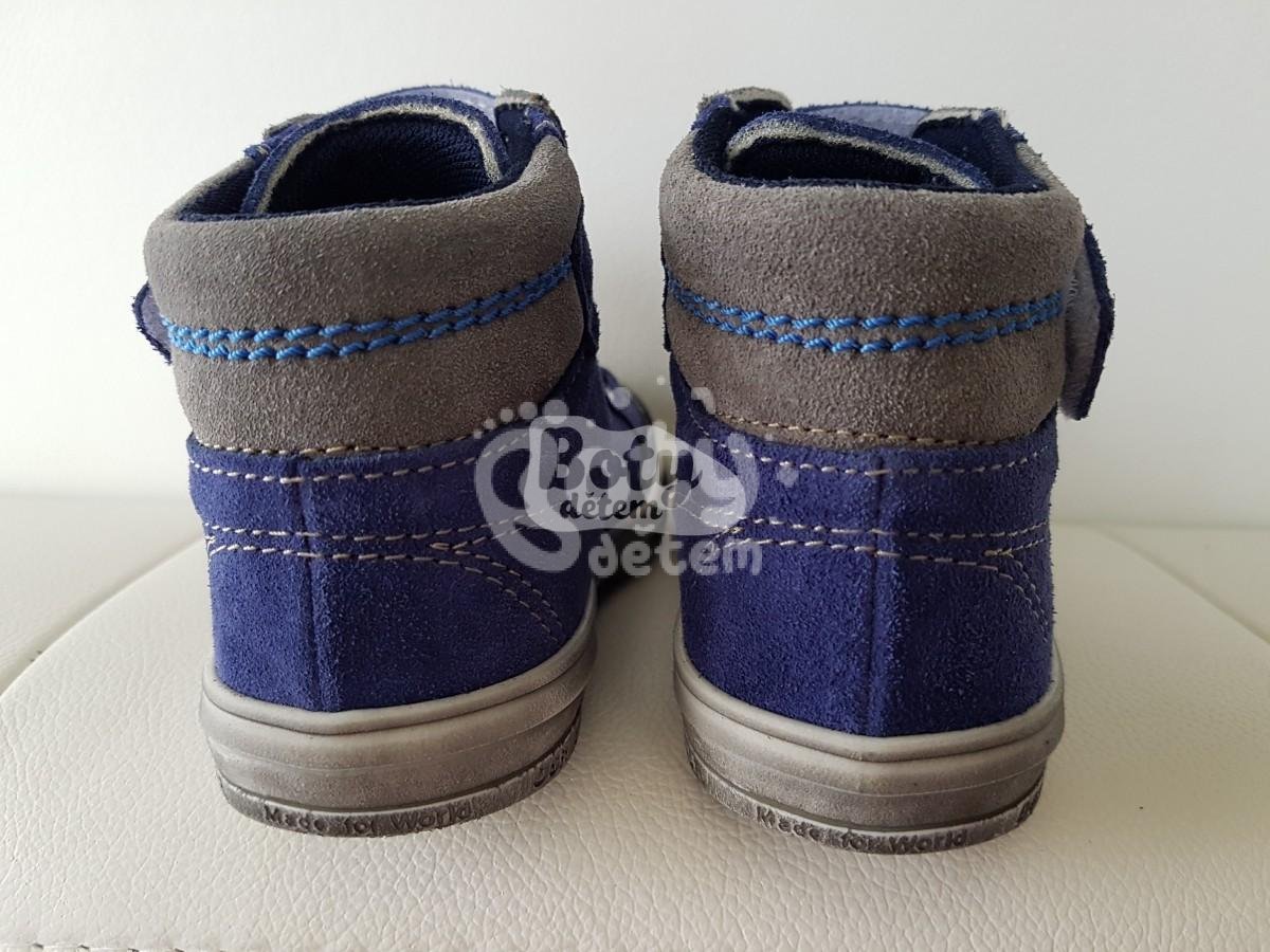 Jonap kožené boty 028 SV velcro modrá šedá