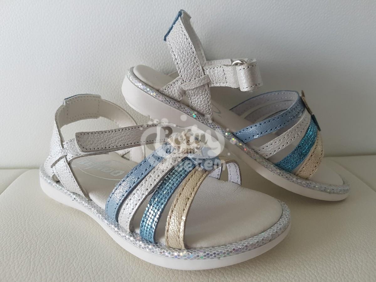 Kožené sandálky Befado 170X024/170Y024 bílo-modrá