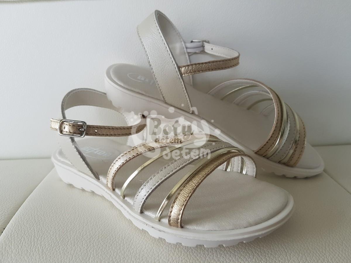 Kožené sandálky Befado 170Y026 zlatá