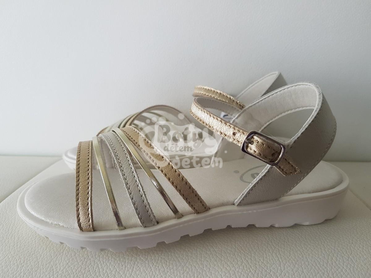 Kožené sandálky Befado 170Y026 zlatá