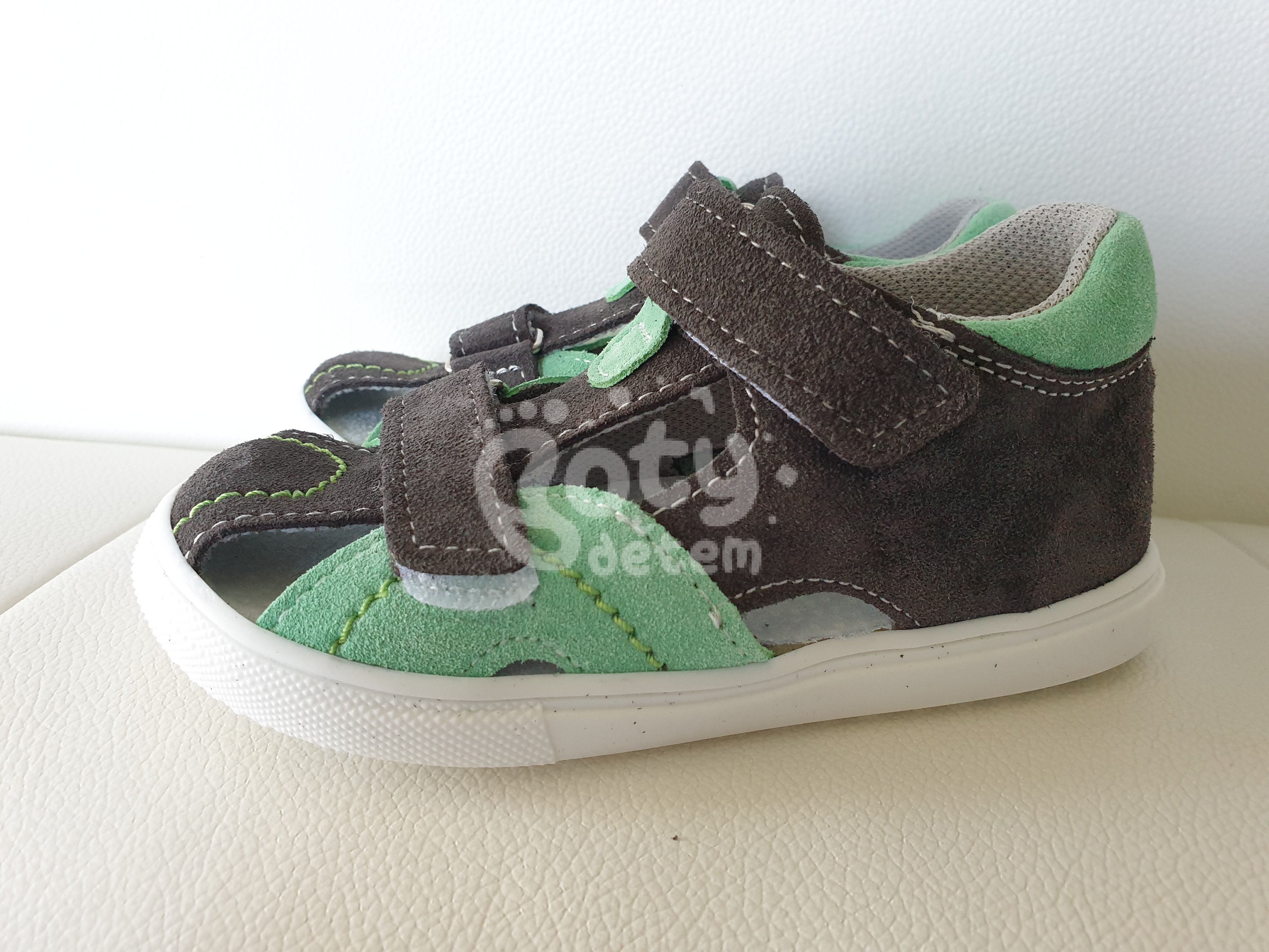Jonap kožené sandálky 036 S šedá zelená