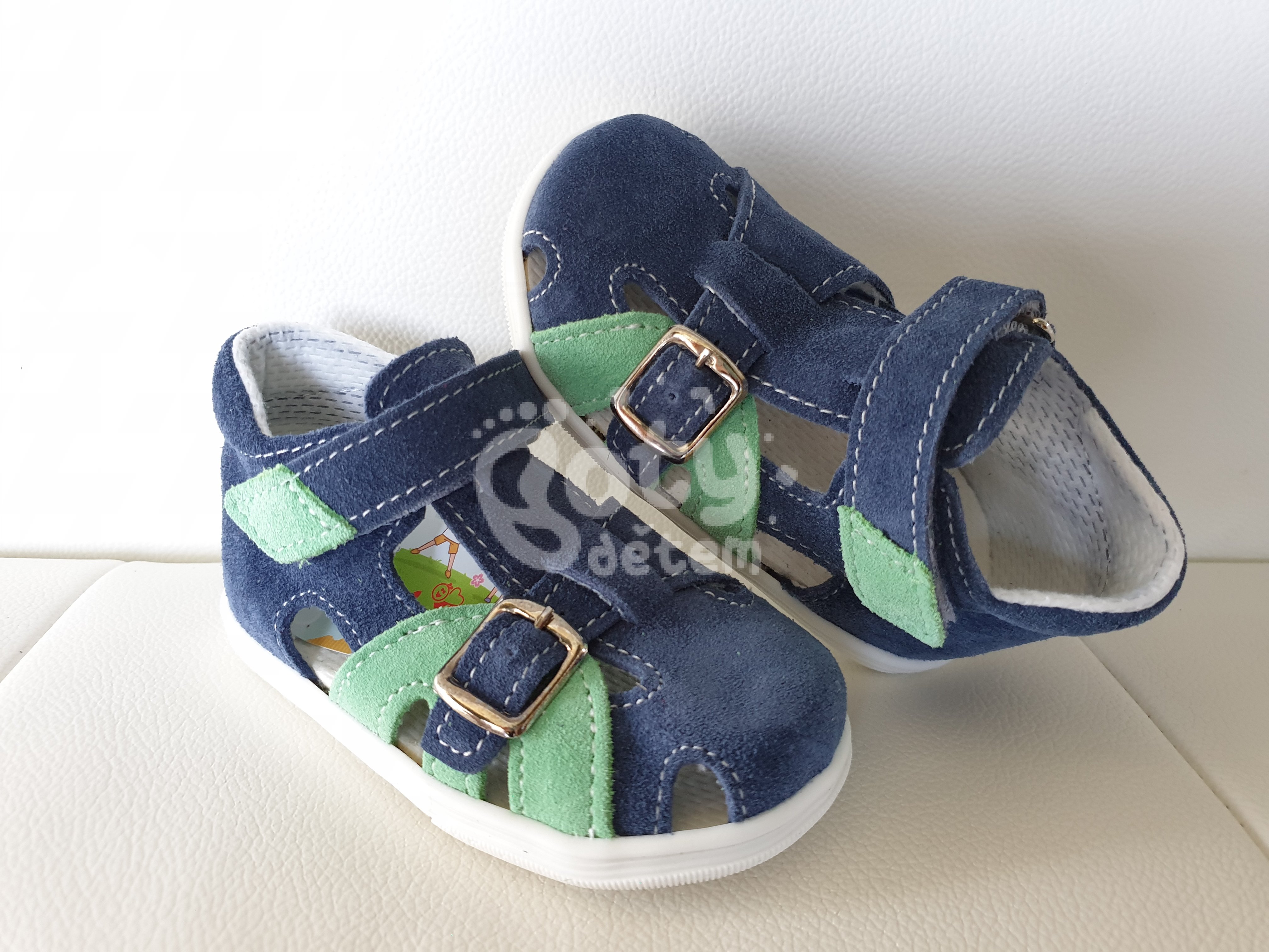 Jonap kožené sandálky 009 S modrá zelená