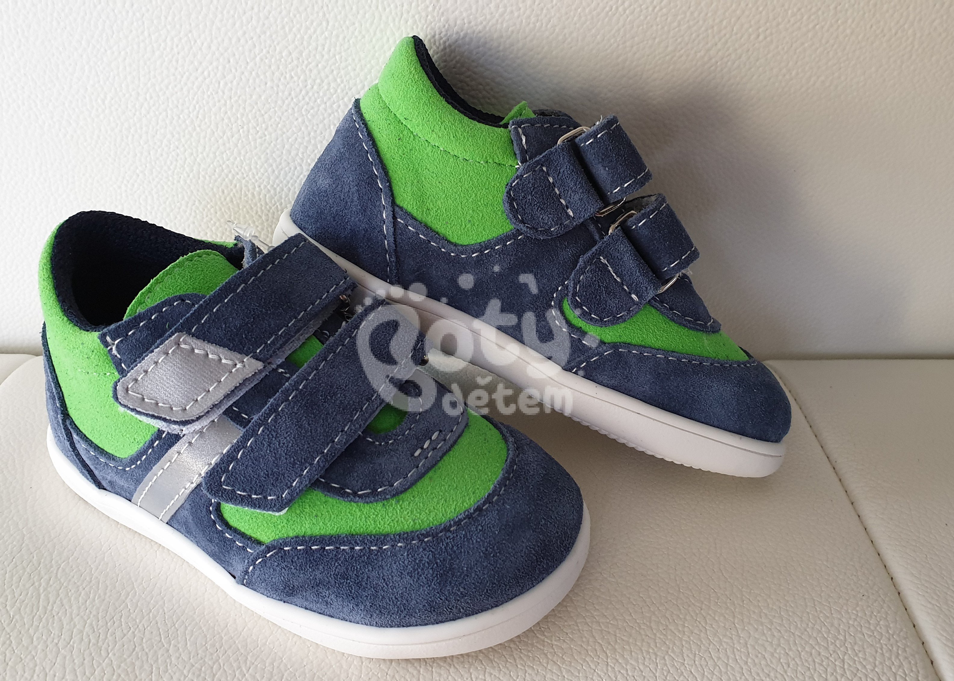 Jonap kožené boty 051SV light modrá zelená