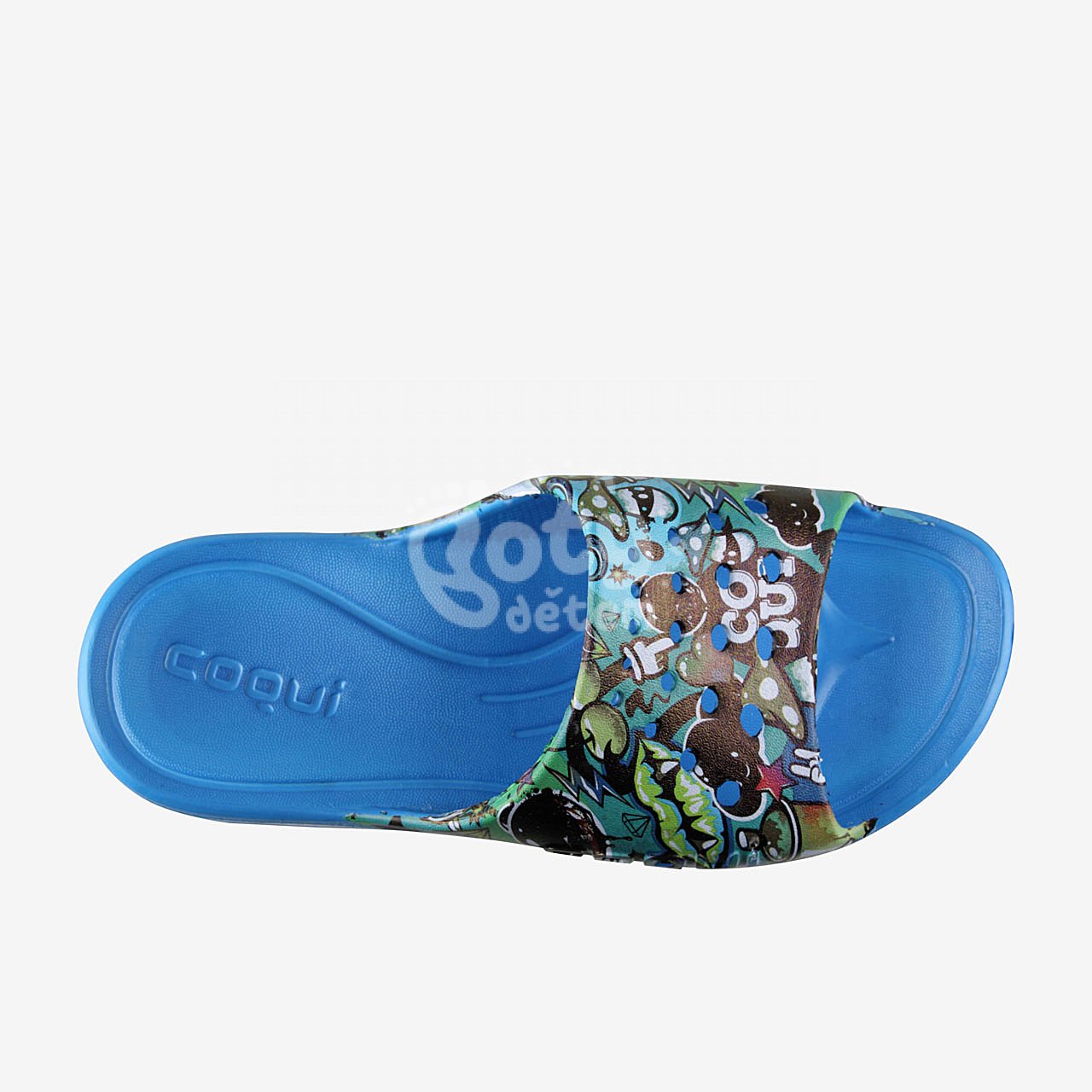 Pantofle Coqui Long Printed Sea Blue