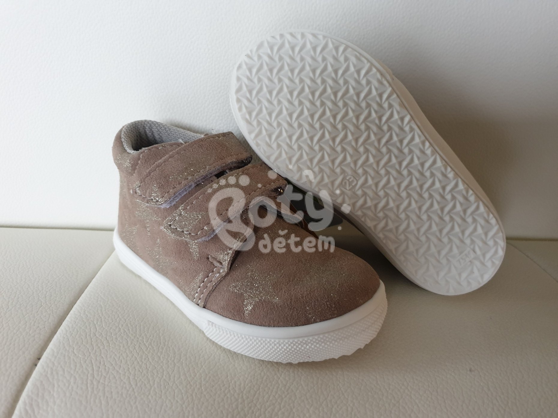 Jonap kožené boty 022 SV béžová hvězdičky