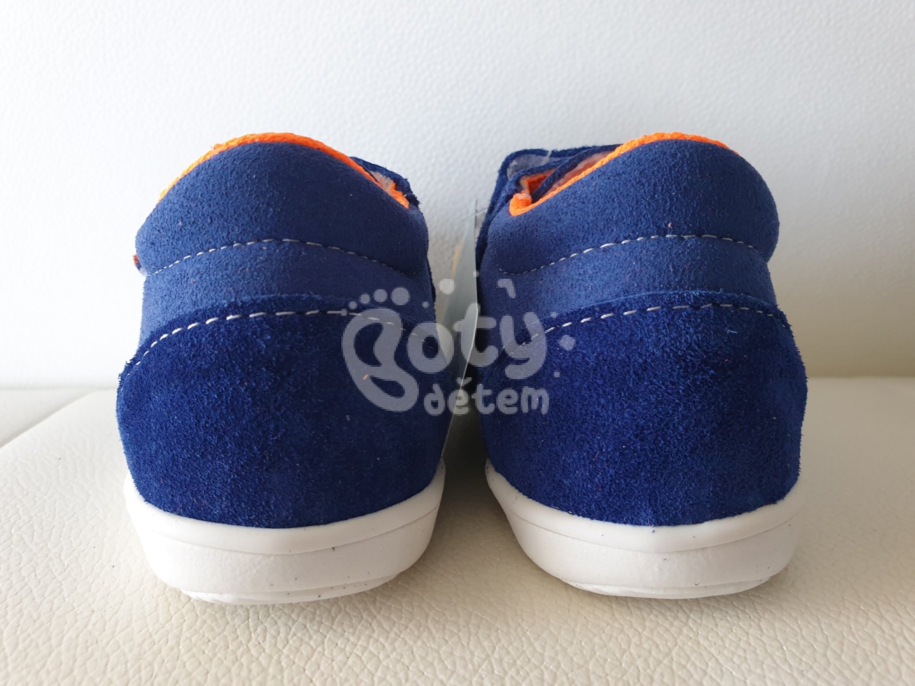 Jonap kožené boty 051SV light modrá oranžová