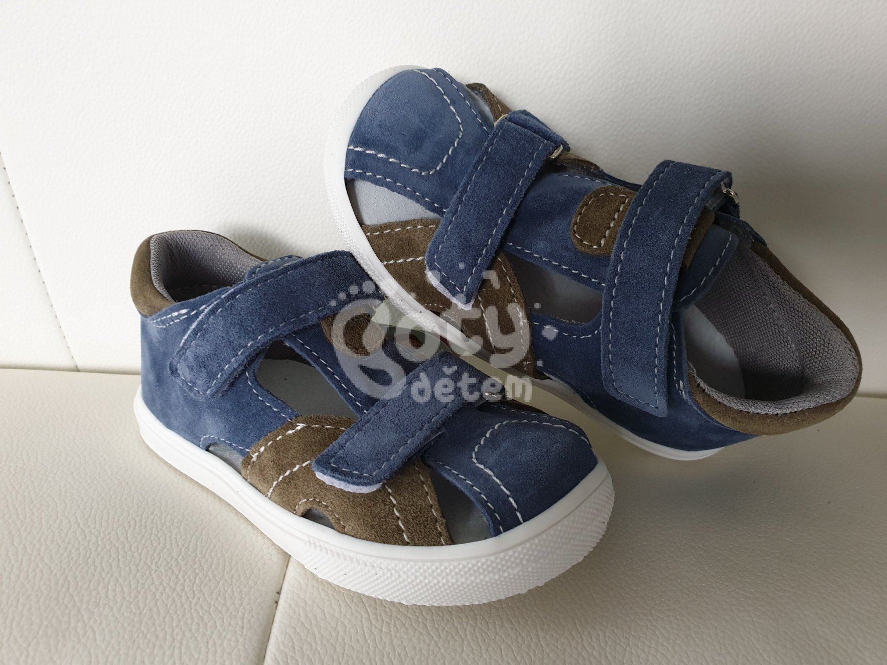 Jonap kožené sandálky 036 S modrozelená