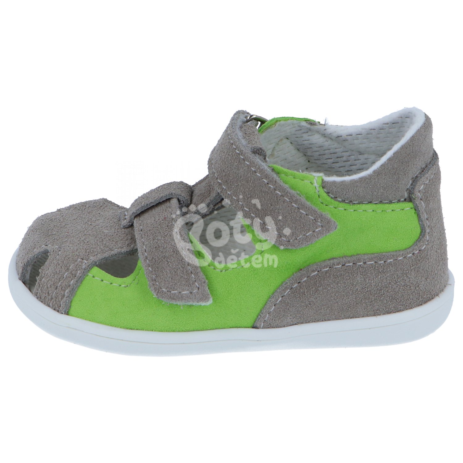 Jonap kožené sandálky 041 S šedá zelená