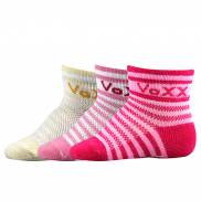 Ponožky VoXX Fredíček mix pruhy 3 páry růžová