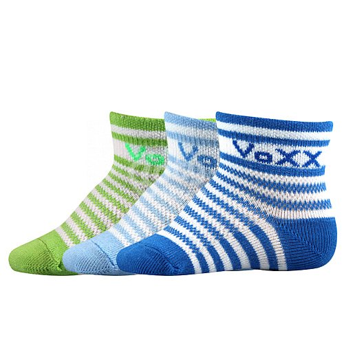 Ponožky VoXX Fredíček mix pruhy 3 páry modrá