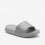Pantofle Coqui TORA Khaki grey/Silver glitter