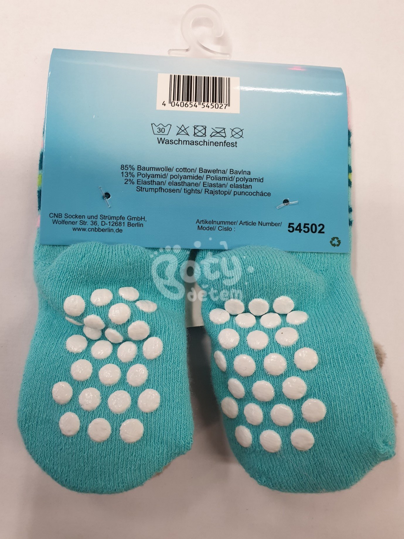 Kojenecké ABS ponožky s chrastítkem vzor méďa