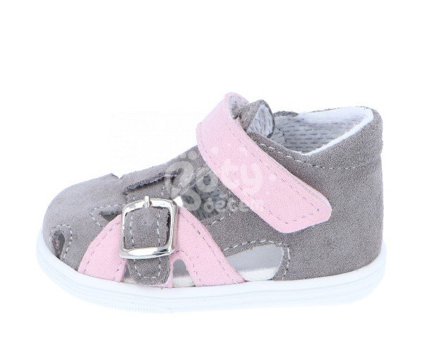 Jonap kožené sandálky 009 S šedá růžová