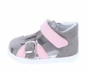 Jonap kožené sandálky 009 S šedá růžová