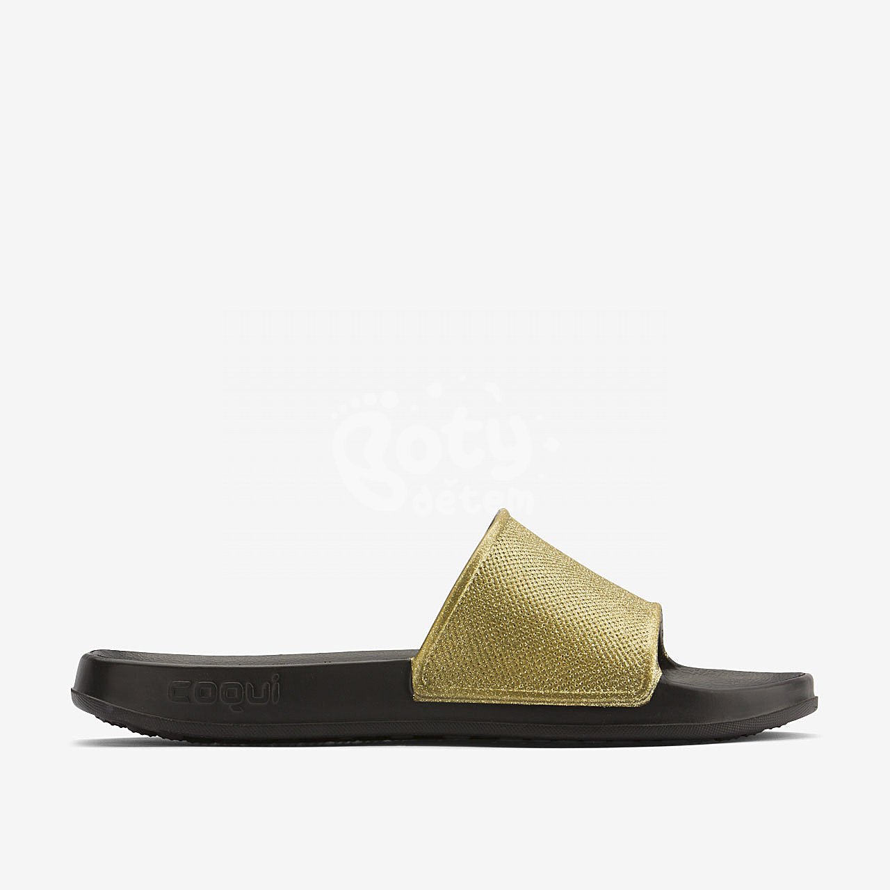Pantofle Coqui TORA Black/Gold glitter
