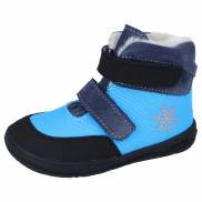 Jonap zimní kožené barefoot boty s membránou Jerry modrá tyrkys MERINO