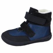 Jonap zimní kožené barefoot boty s membránou Jerry modrá mřížka