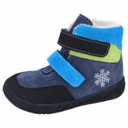 Jonap zimní kožené barefoot boty s membránou Jerry modro modrá