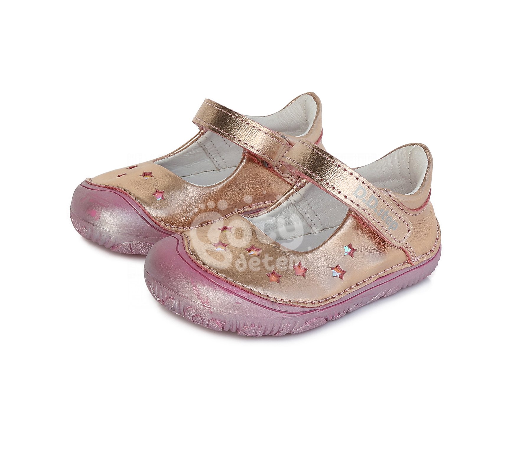 Kožené barefoot balerínky D.D.step H073-585 Metallic Pink