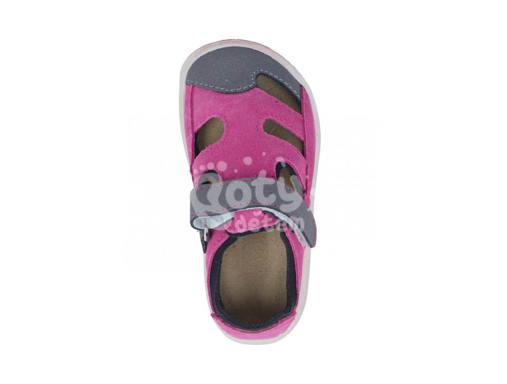 Jonap barefoot kožené sandálky Danny růžová