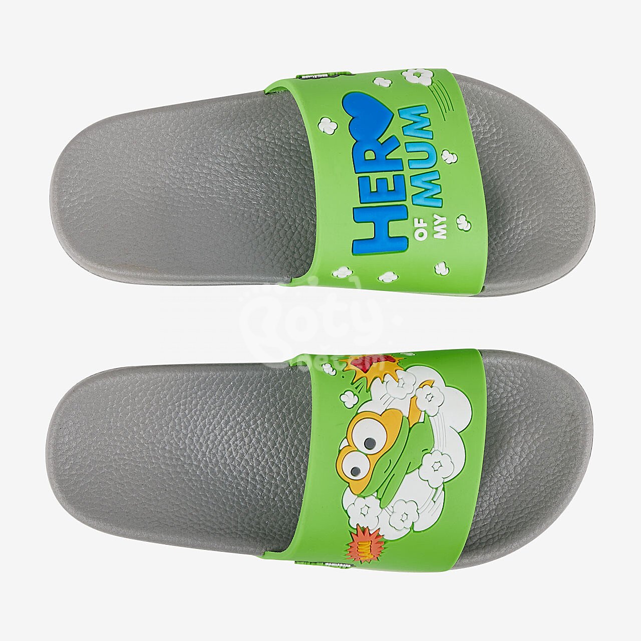 Pantofle Coqui RUKI Mid. Grey/Apple Green Hero