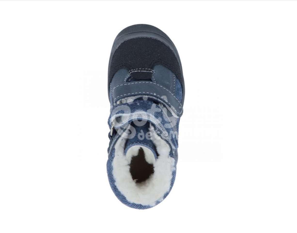 Jonap zimní kožené boty 055 M modrá riflová