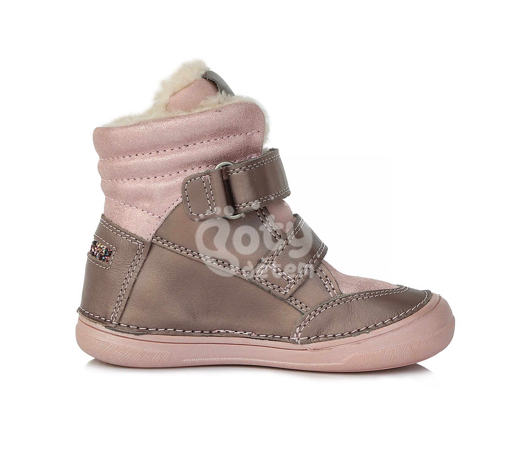 Zimní kožené boty D.D.step W078-758E Bronze