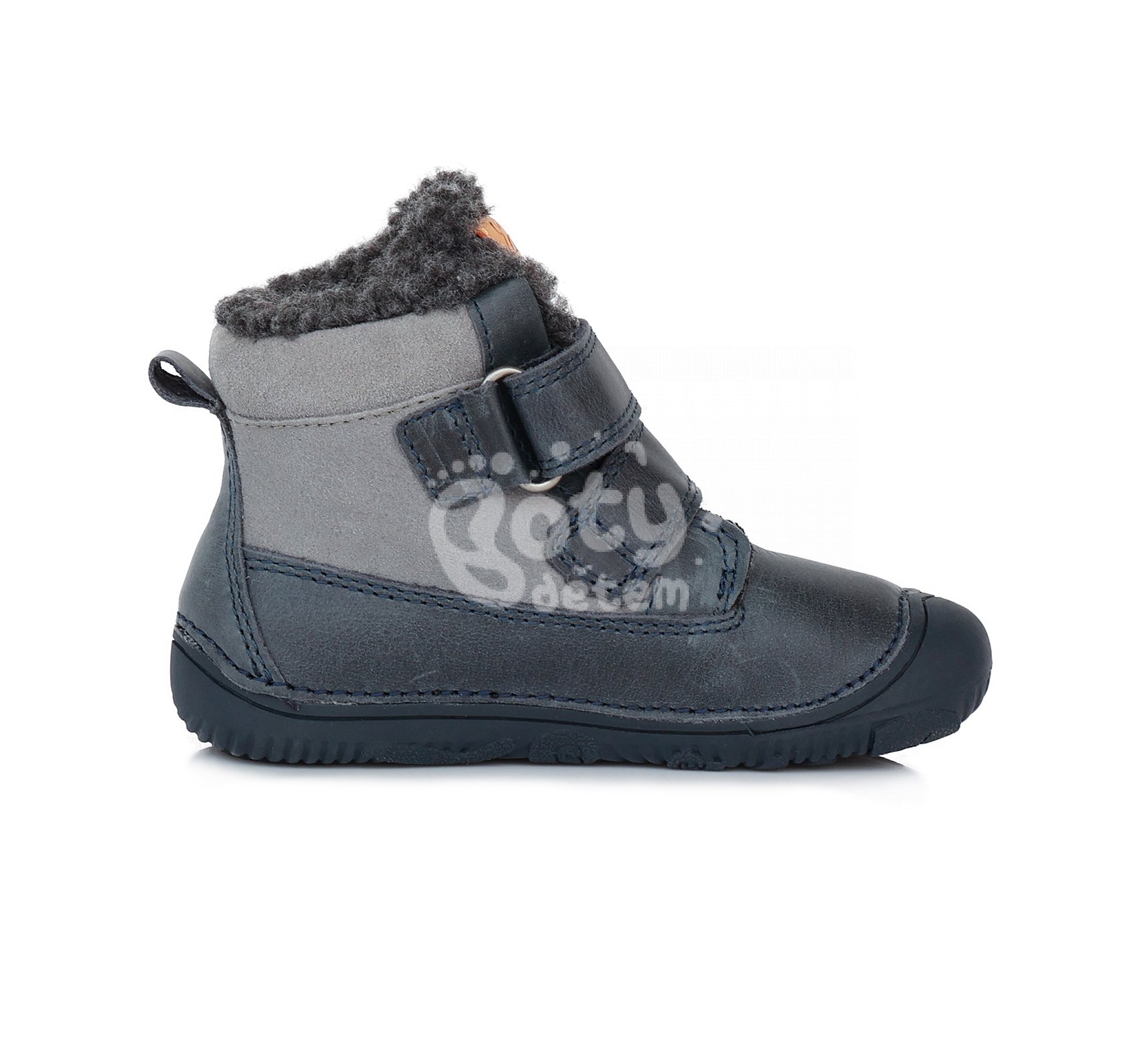 Zimní kožené barefoot boty D.D.step W073-29 modrá