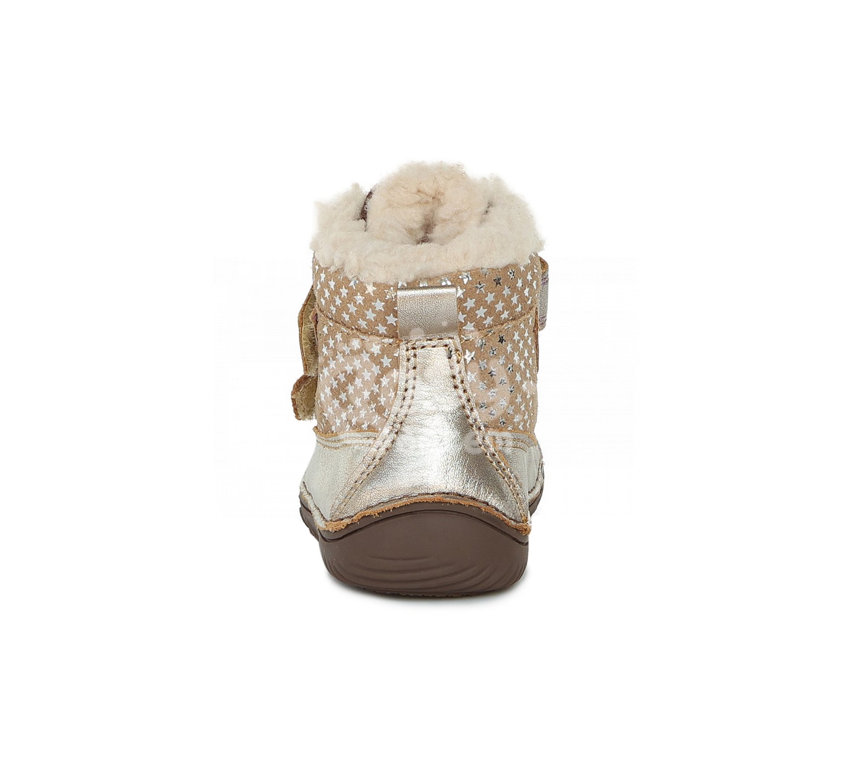 Zimní kožené barefoot boty D.D.step W073-29C Bronz