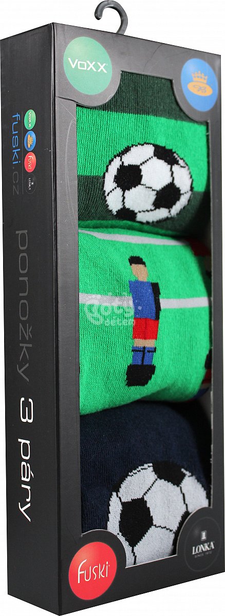 Dárková krabička ponožek Lonka Debox mix D "fotbal" 3 páry