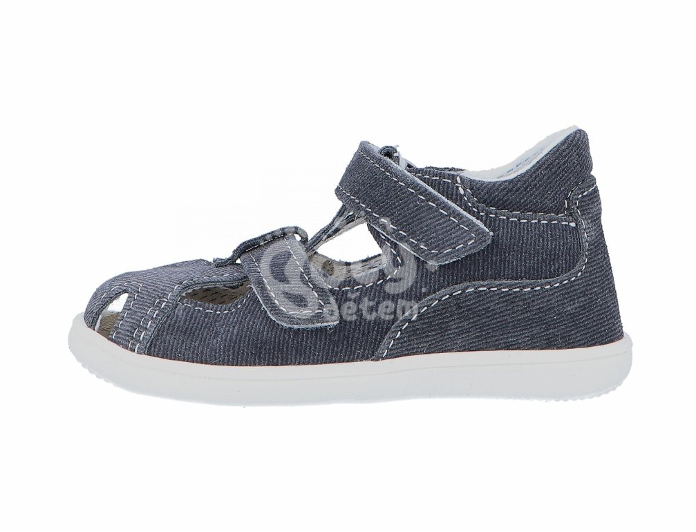 Jonap kožené sandálky 041 S šedá riflovina