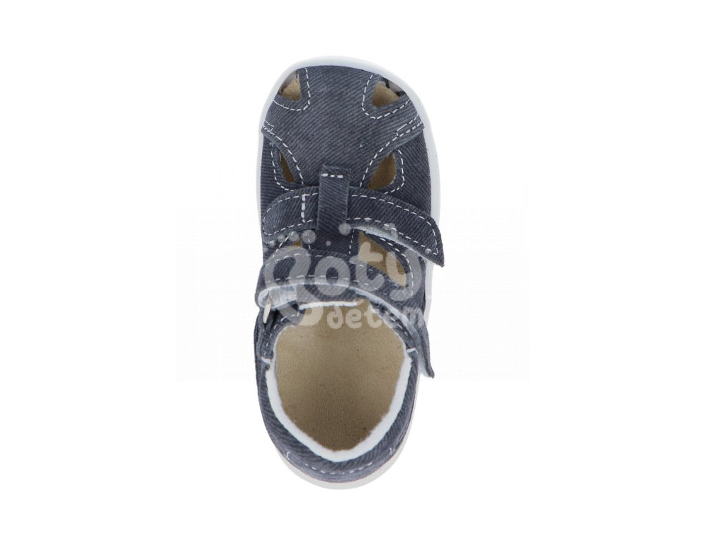 Jonap kožené sandálky 041 S šedá riflovina