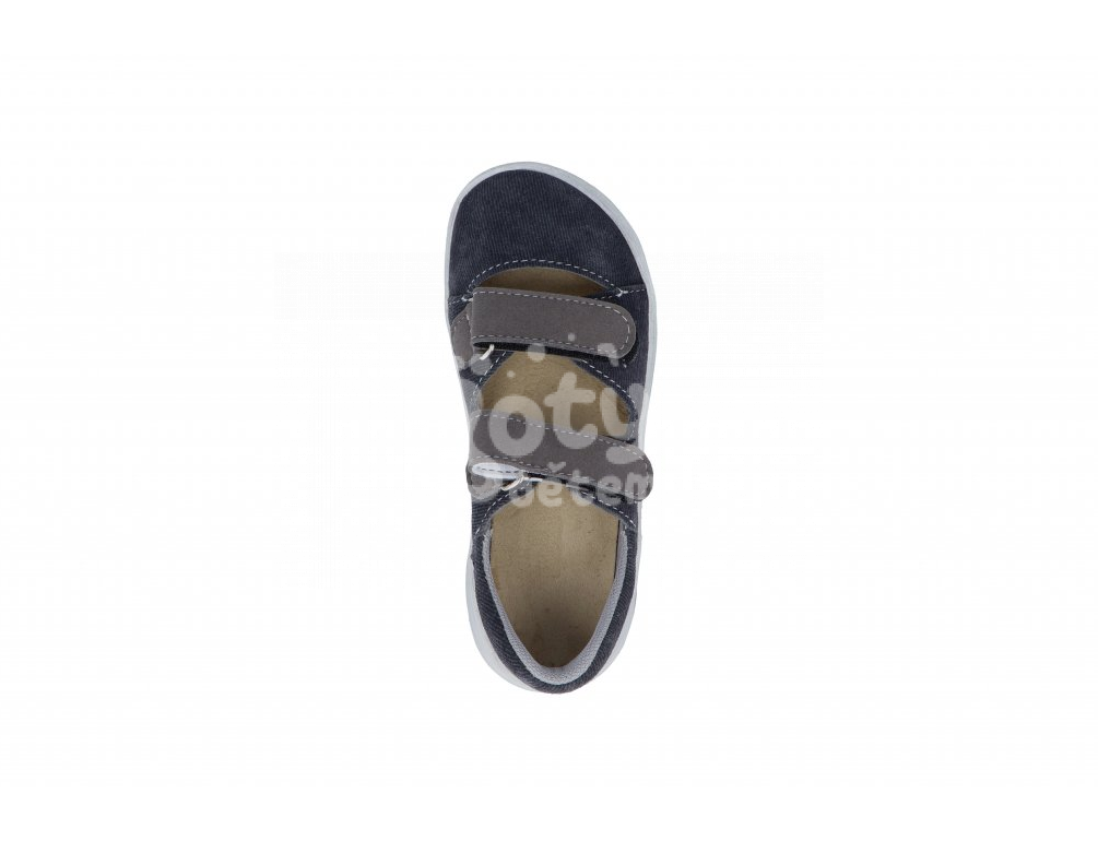 Jonap barefoot kožené sandálky B21 šedí riflovina