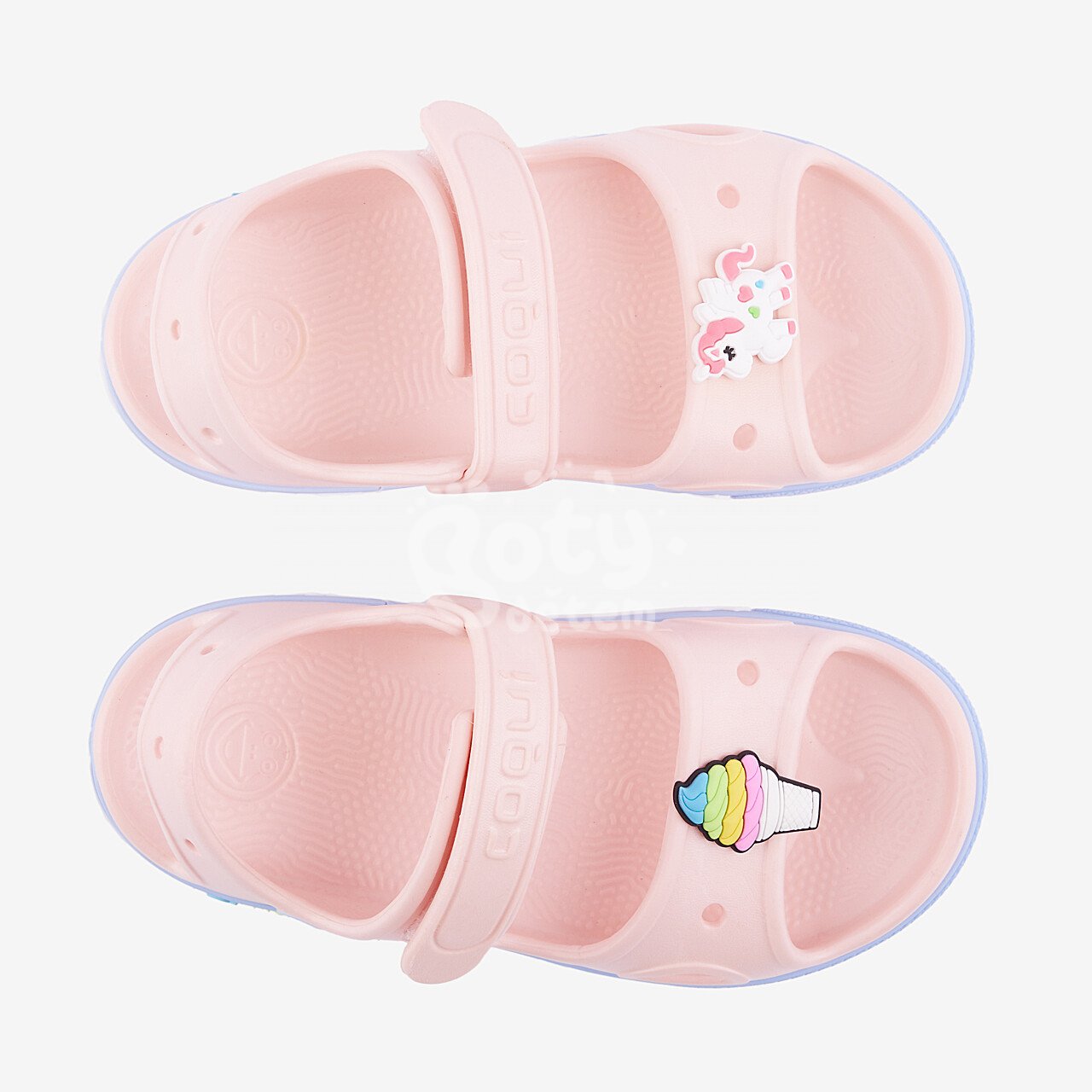 Sandálky Coqui YOGI Candy Pink/Candy Blue Rainbow + Amulet