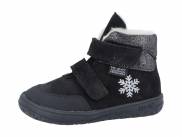 Jonap zimní kožené barefoot boty s membránou Jerry černá devon vločka
