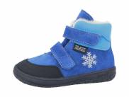 Jonap zimní kožené barefoot boty s membránou Jerry světle modrá vločka