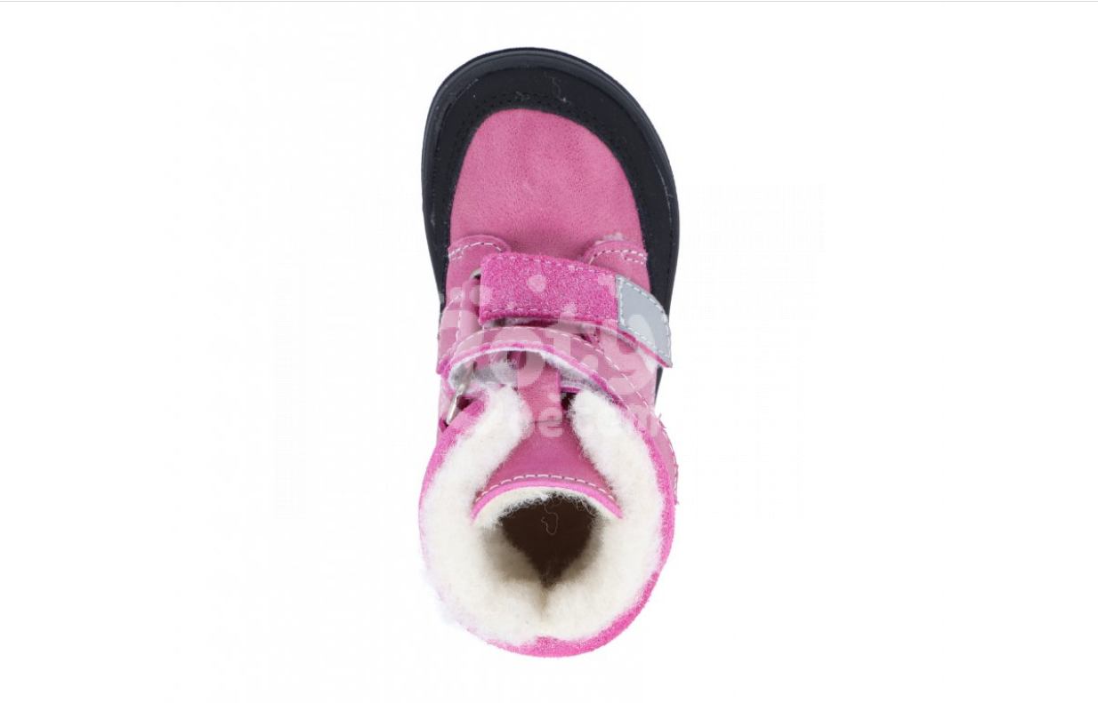 Jonap zimní kožené barefoot boty Falco růžová devon