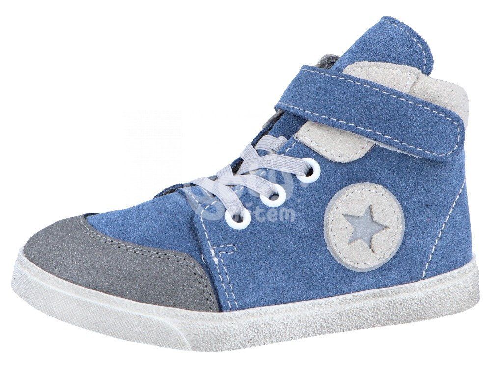 Jonap kožené boty 050 SV modrá šedá hvězda