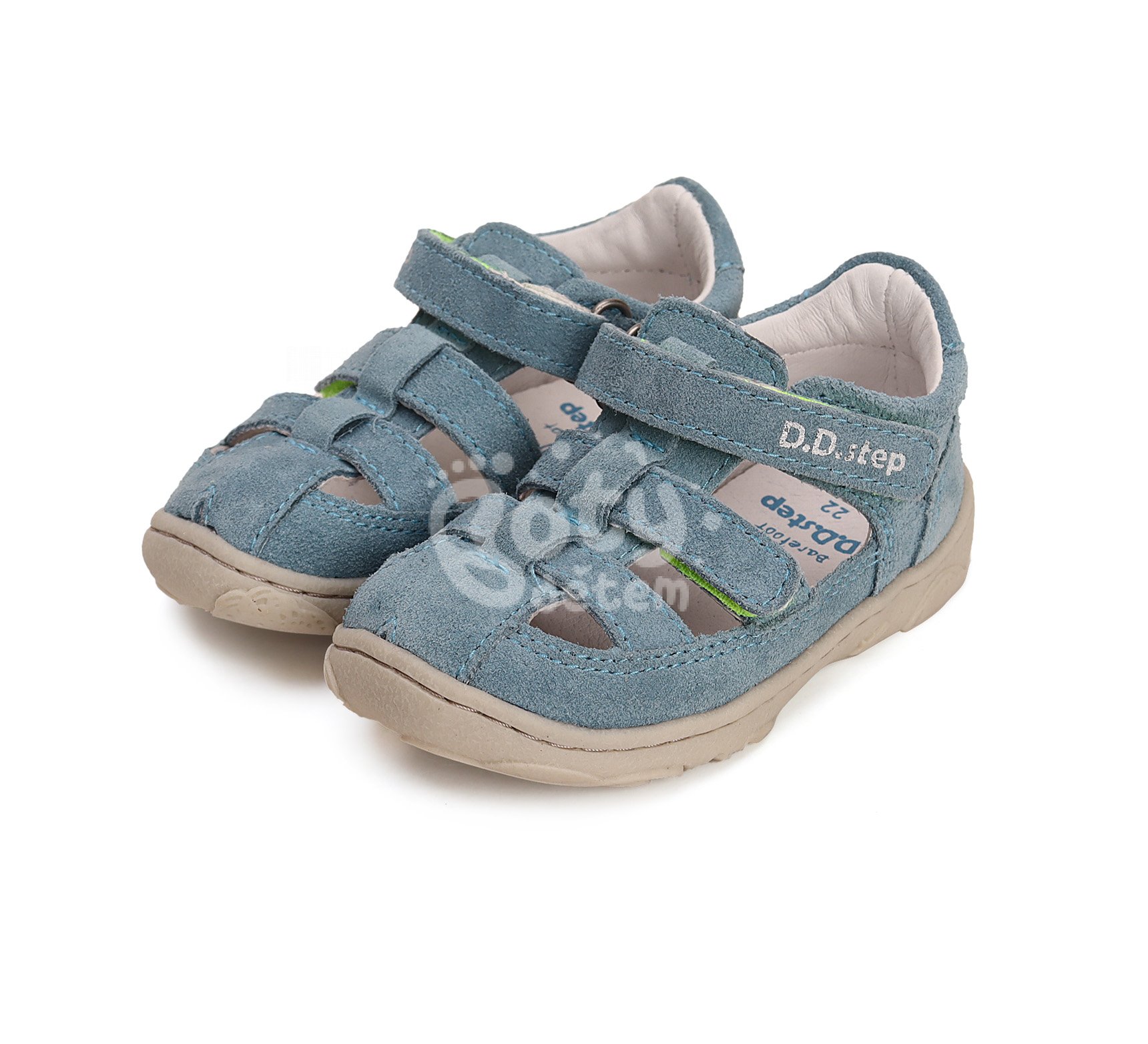 Kožené Barefoot sandálky D.D.step G077-41565A Bermuda Blue