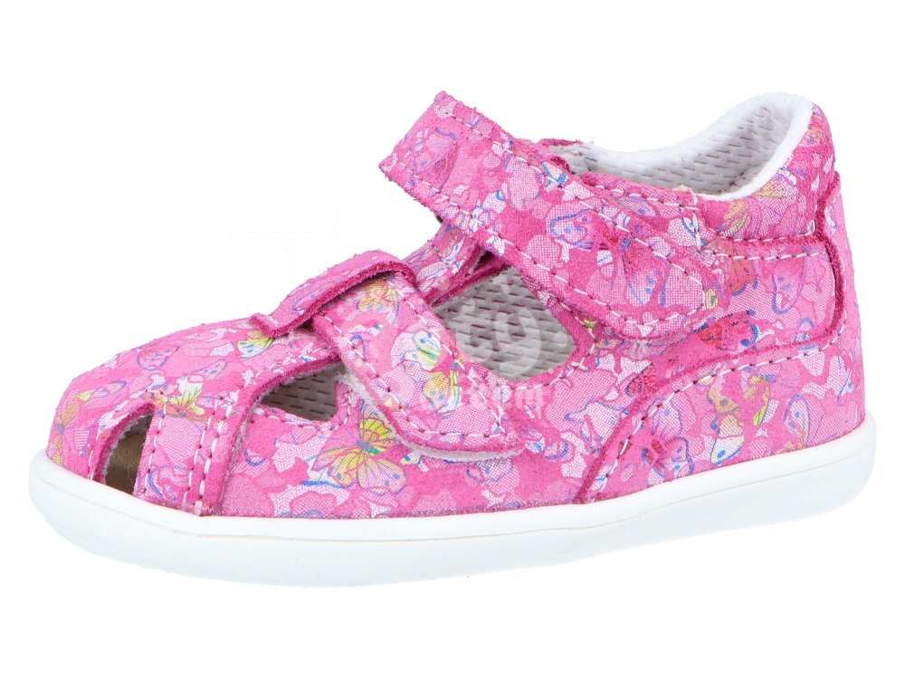 Jonap kožené sandálky 041 S růžová motýlci